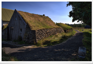 Animals were kept in the small building behind and connected by a tunnel to allow heat to be shared.  They slept with the sheep when it got really cold.